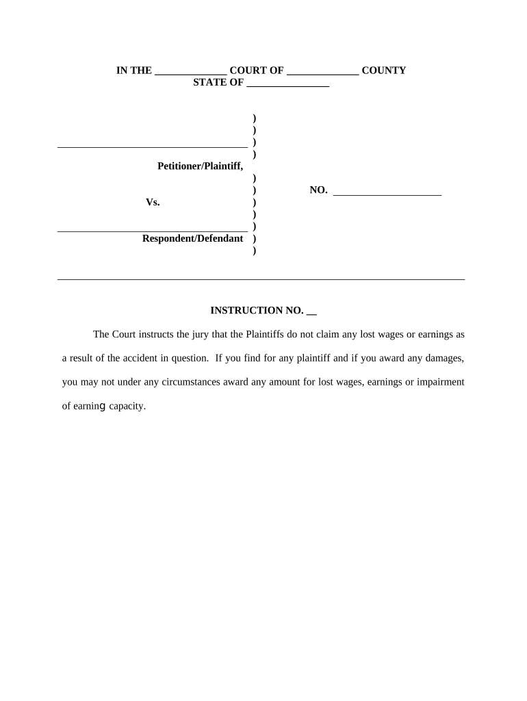 Jury Instruction  Form