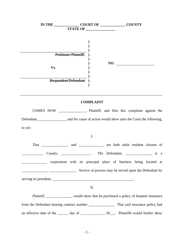 Insurer Claim  Form