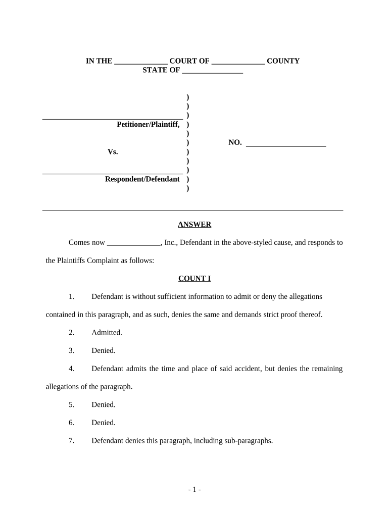 Defenses PDF  Form