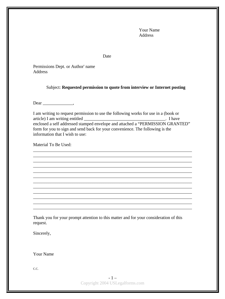 Permission Posting  Form