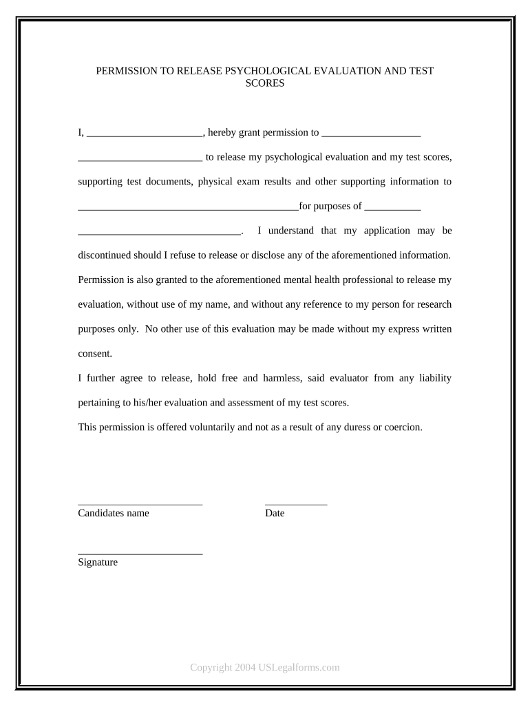 Information Release Consent Form