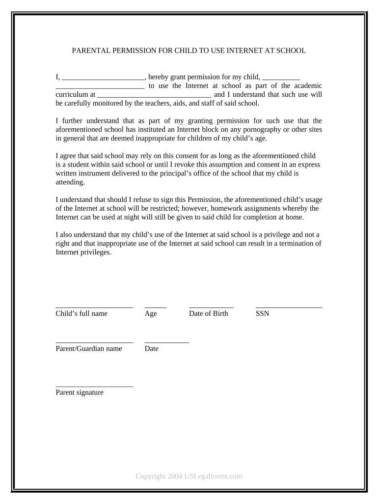 Parental Permission  Form
