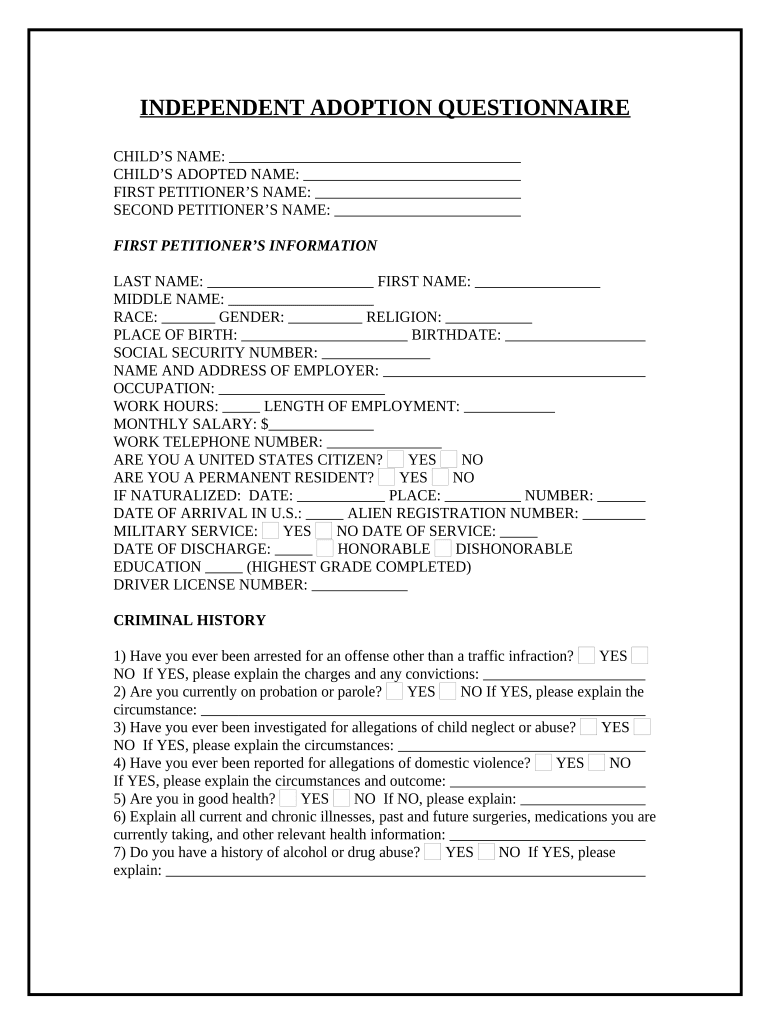 Adoption Form Legal