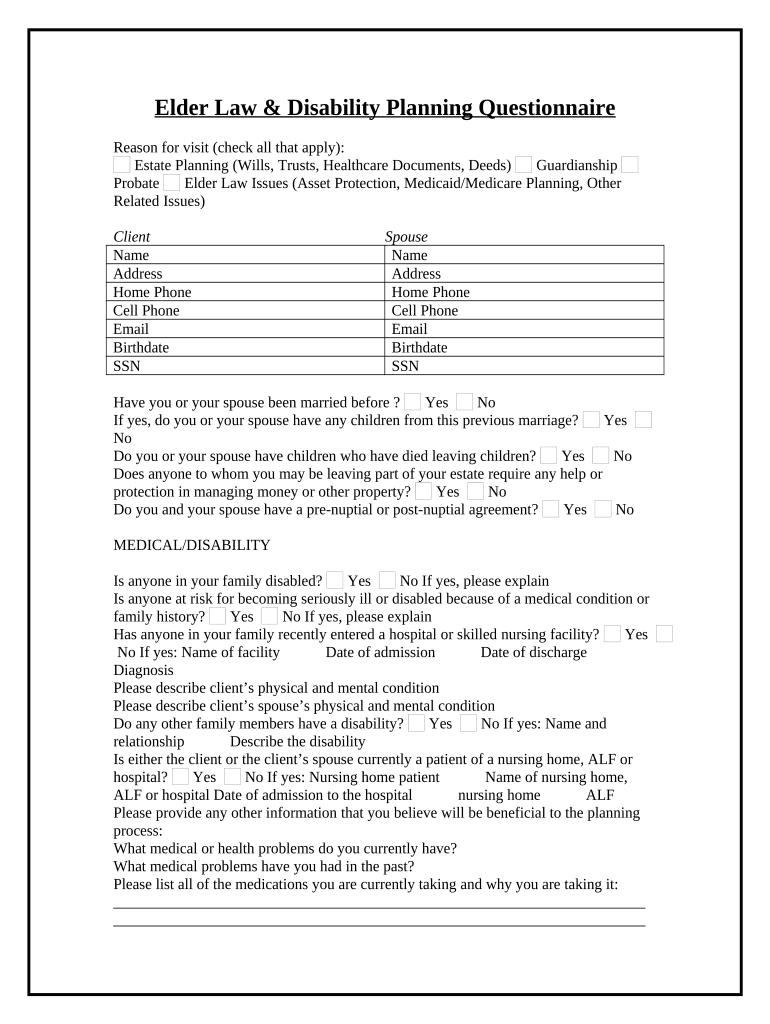 Elder Law  Form