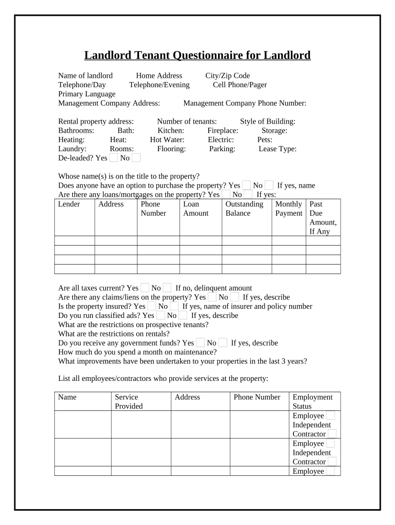 Landlord Tenant Form