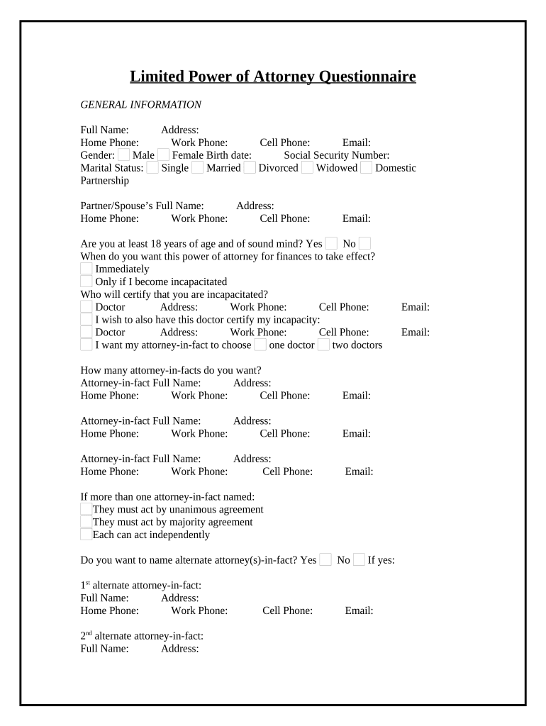 Power Attorney Form