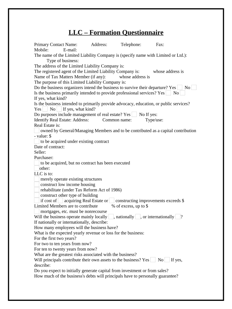 Llc Formation