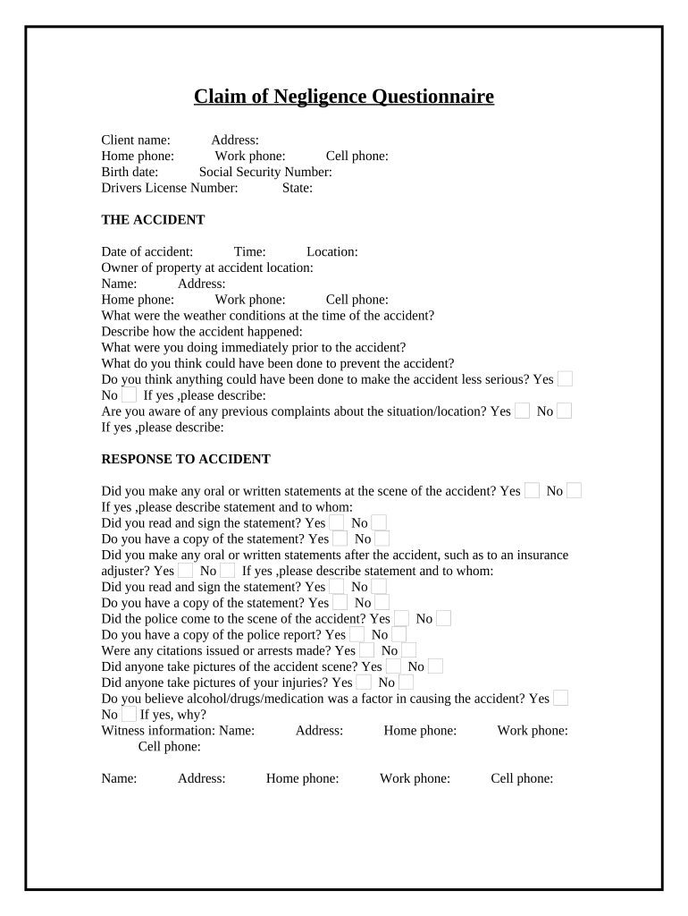 Injury Questionnaire  Form