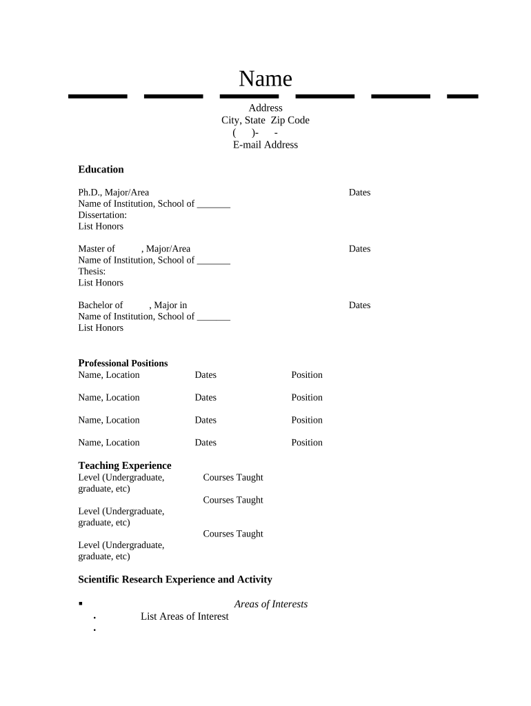 Resume for Zoologist  Form