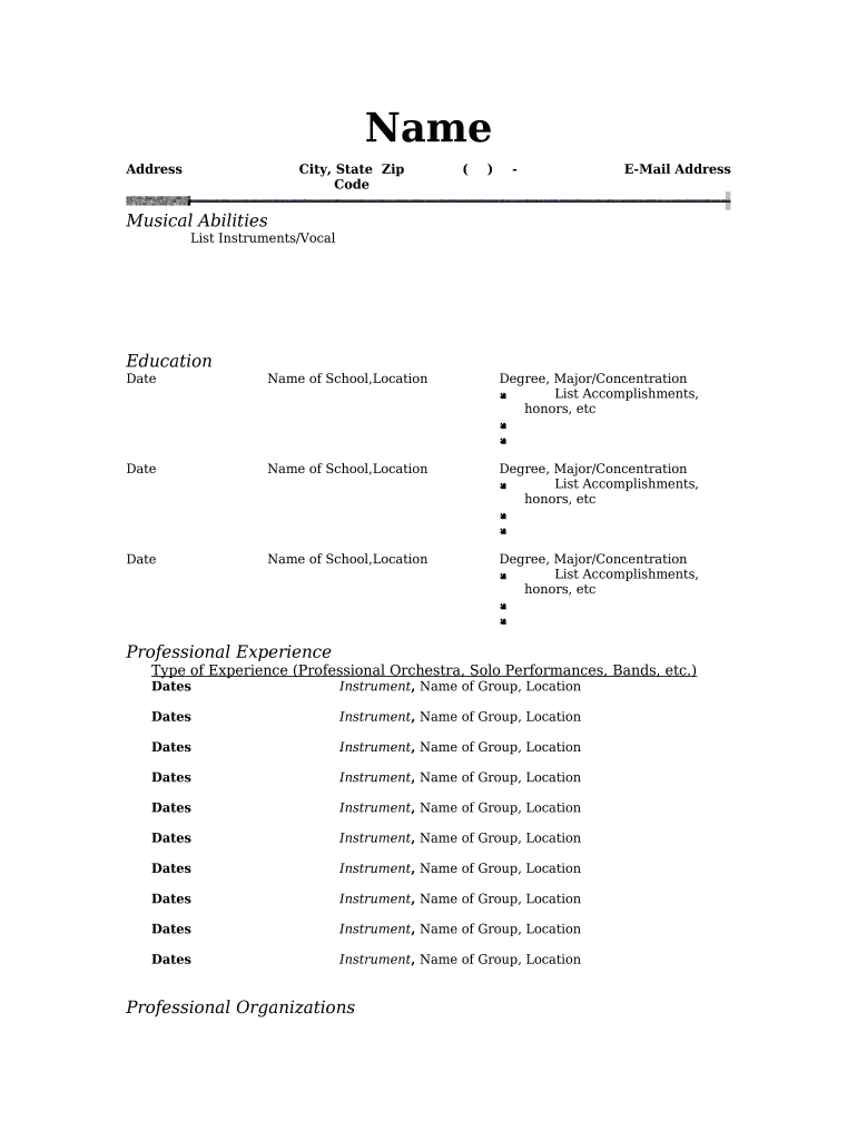 Musician Form