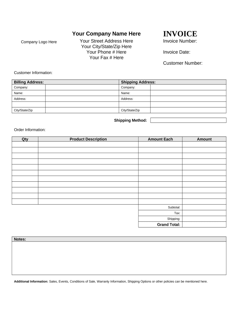Customer Invoice  Form