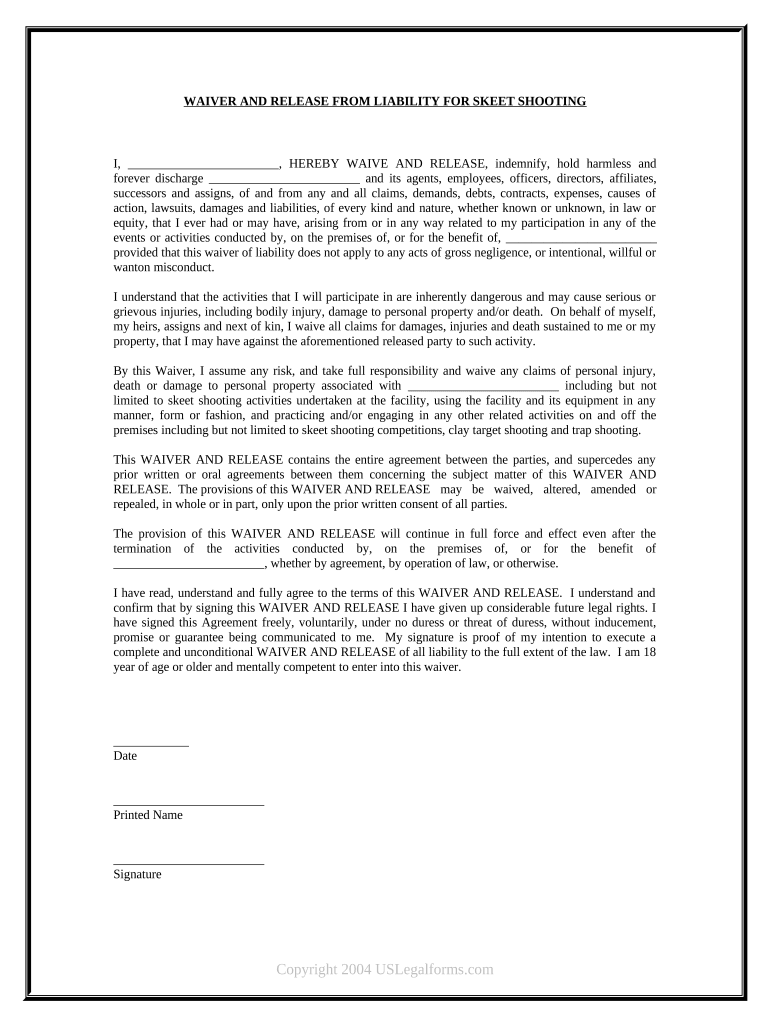 Waiver Release  Form