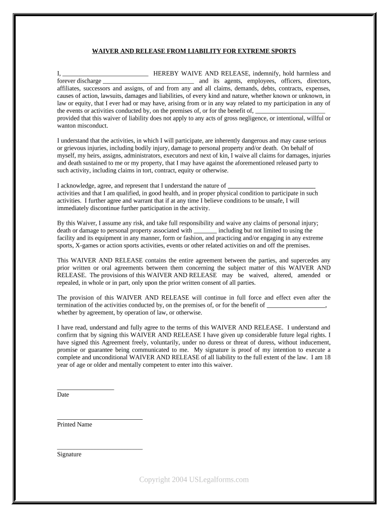 Woodside Sports Complex Online Waiver  Form