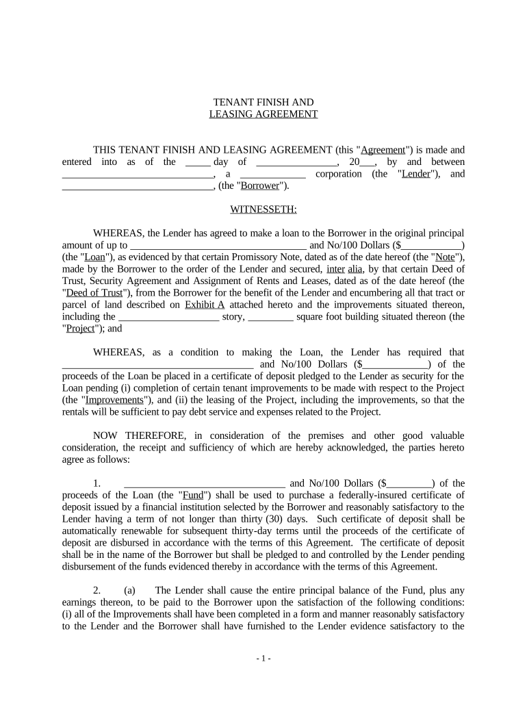 Leasing Agreement  Form