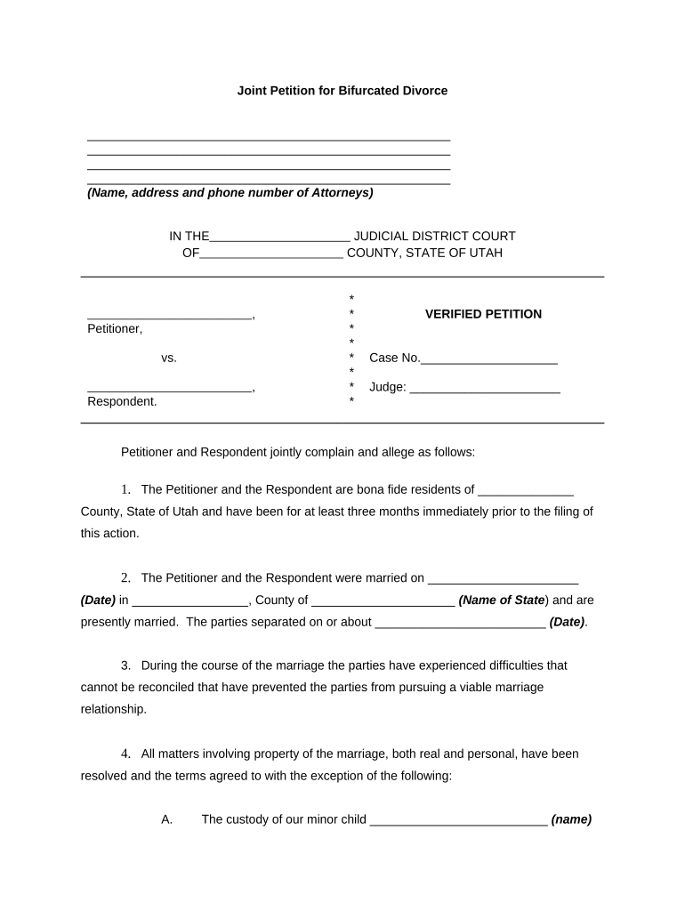 Utah Bifurcation  Form