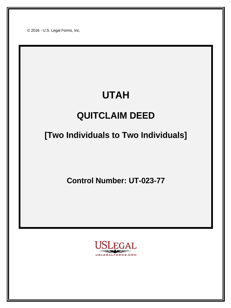 Utah Quitclaim Deed  Form