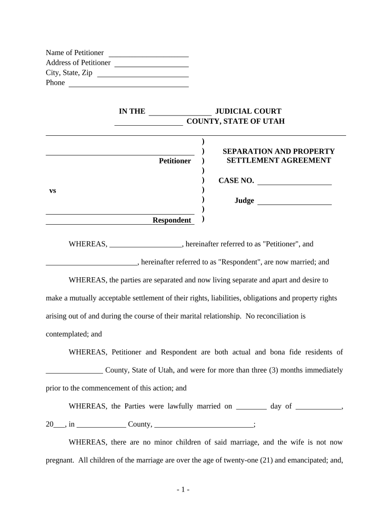 Utah Property Form