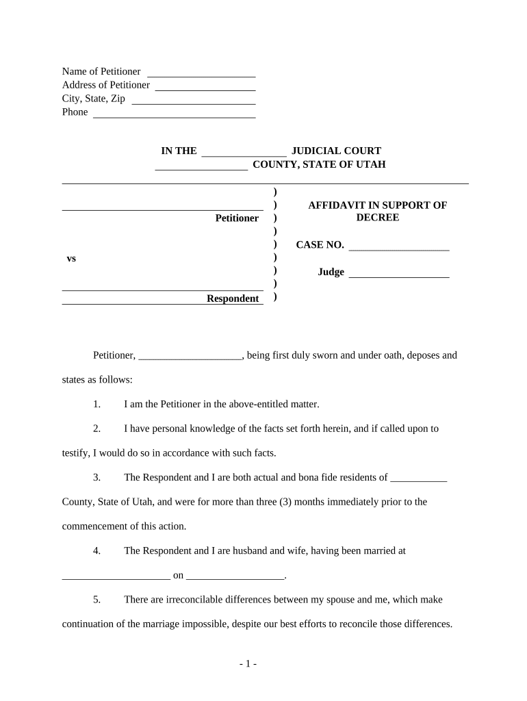 Ut Affidavit Form