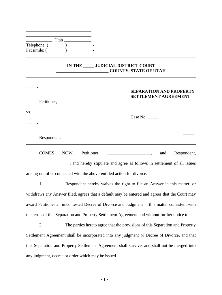 Utah Separation  Form