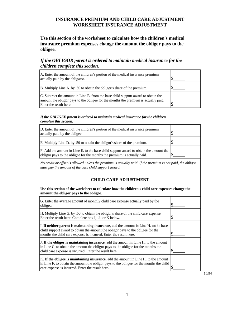 Insurance Premium  Form