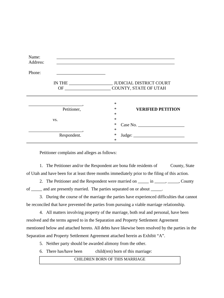 Utah Verified  Form
