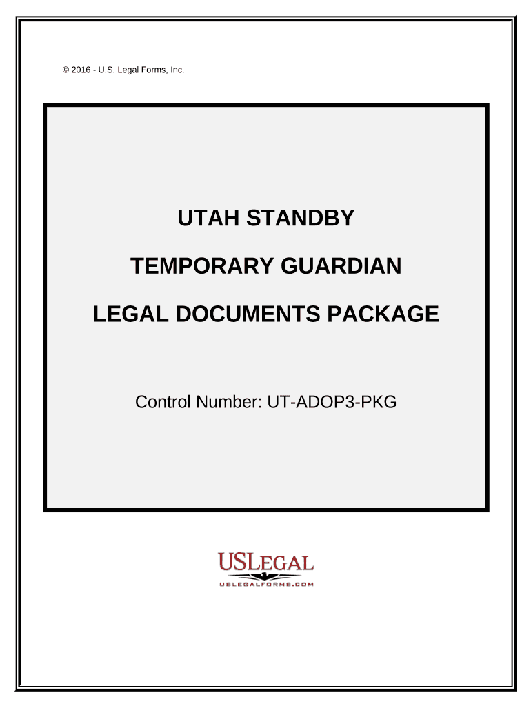 Utah Standby Temporary Guardian Legal Documents Package Utah  Form