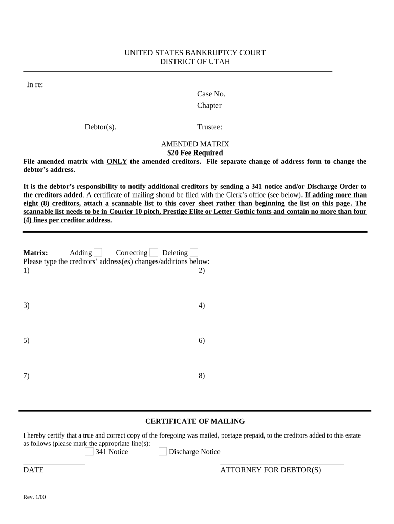 Utah Amended  Form