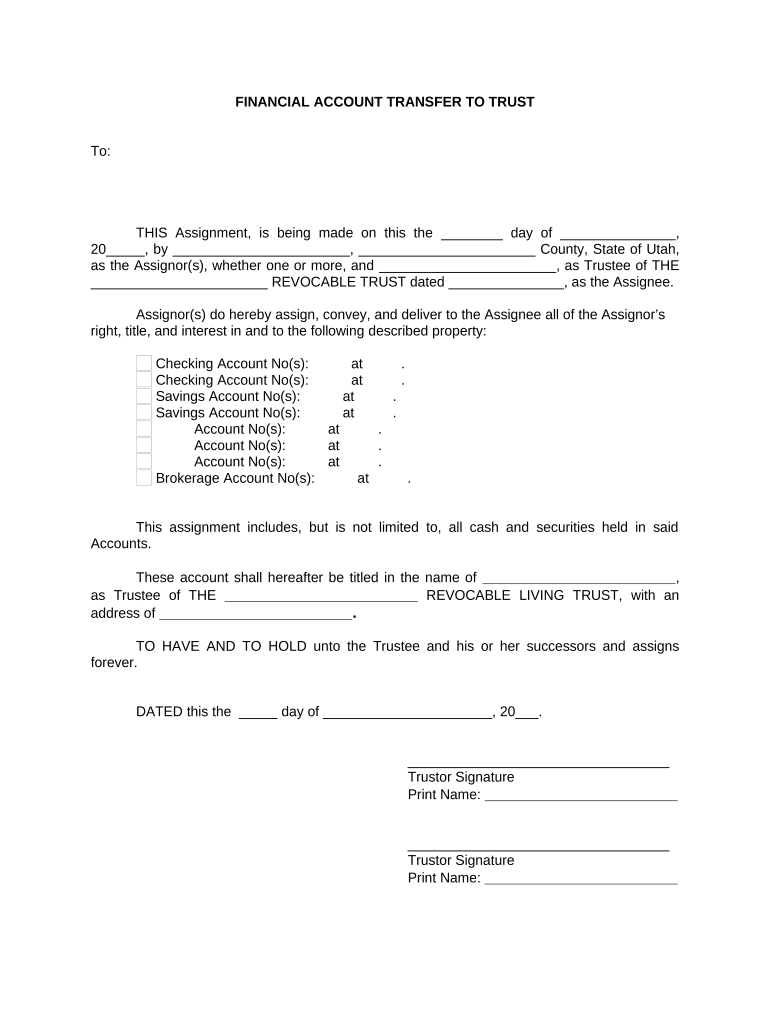 Utah Trust  Form