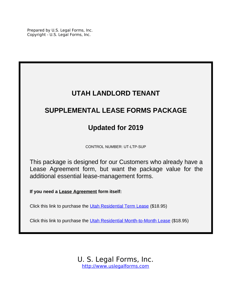 Supplemental Residential Lease Forms Package Utah