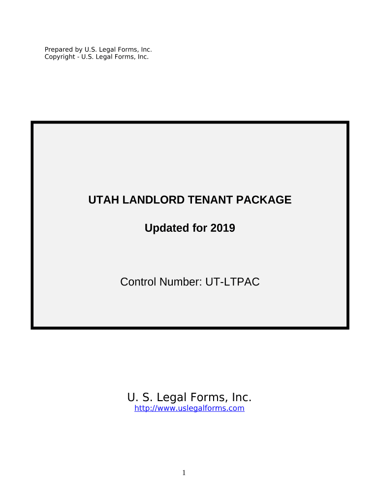 Residential Landlord Tenant Rental Lease Forms and Agreements Package Utah