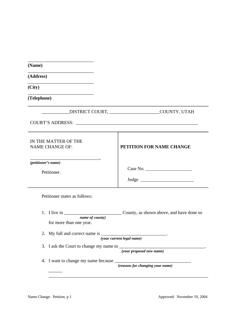 Utah Petition  Form