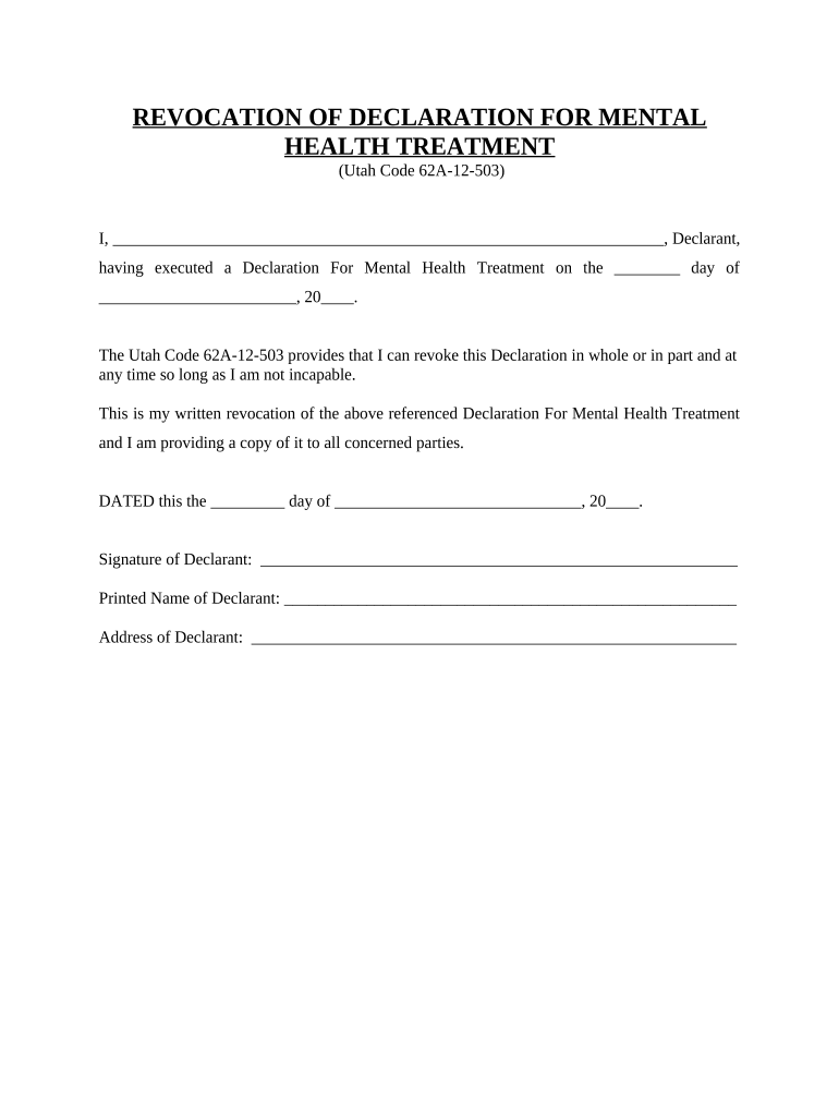 Utah Declaration  Form