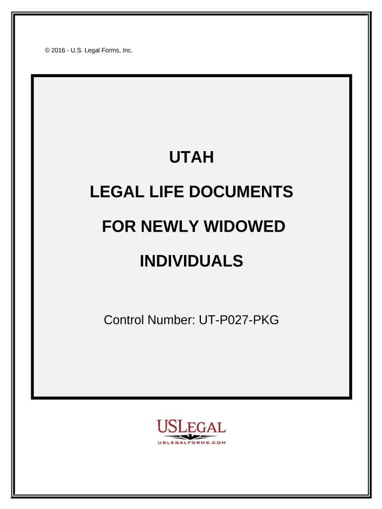 Newly Widowed Individuals Package Utah  Form