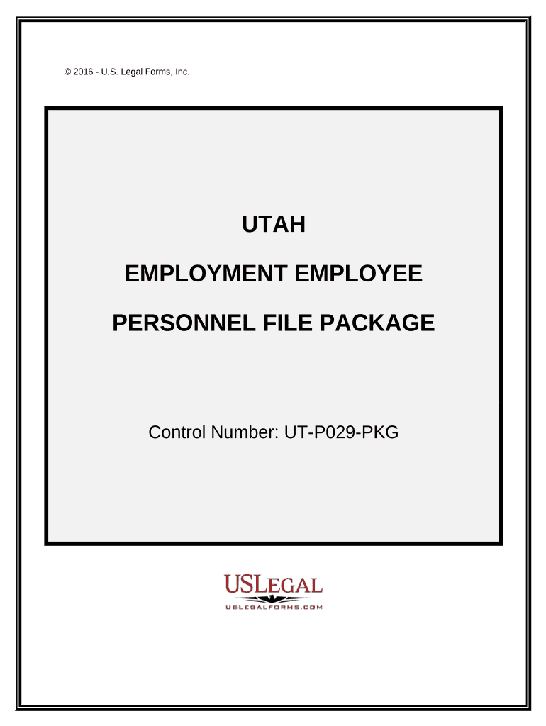 Employment Employee Personnel File Package Utah Form