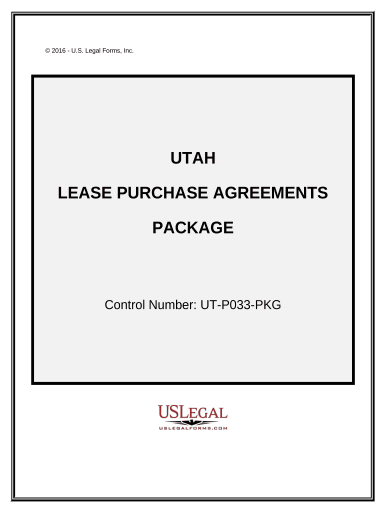Lease Purchase Agreements Package Utah  Form