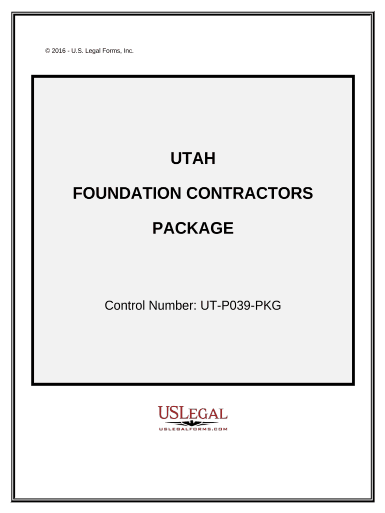 Foundation Contractor Package Utah  Form