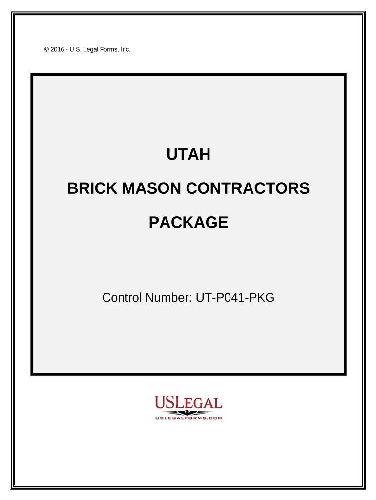 Brick Mason Contractor Package Utah  Form