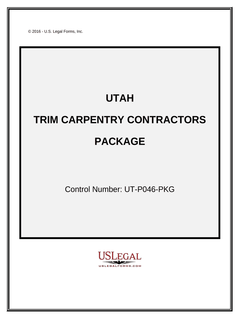 Trim Carpentry Contractor Package Utah  Form