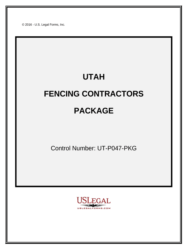 Fencing Contractor Package Utah  Form