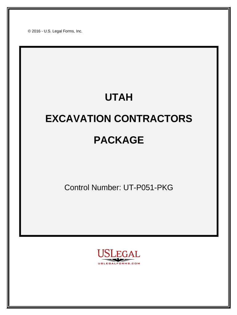 Excavation Contractor Package Utah  Form