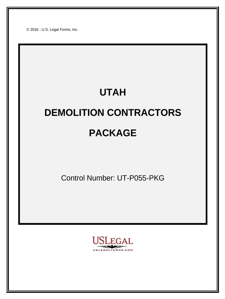 Demolition Contractor Package Utah  Form