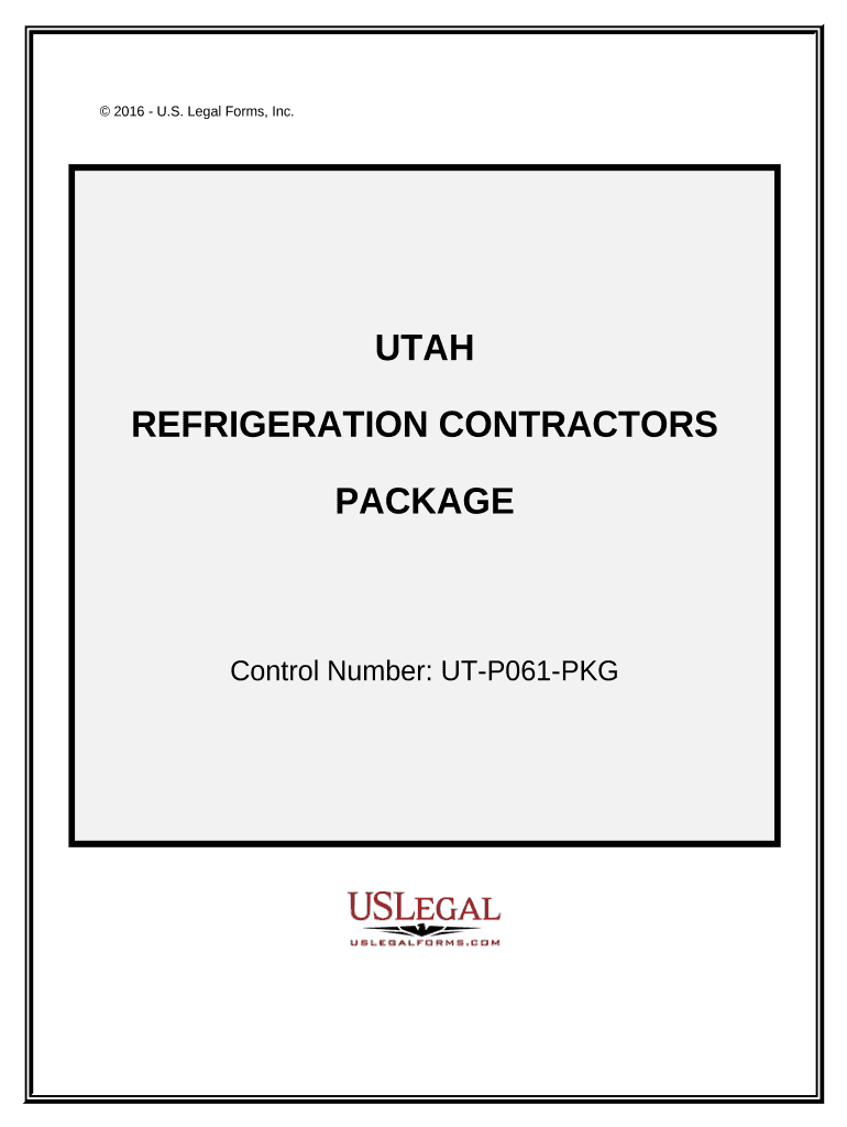 Refrigeration Contractor Package Utah  Form
