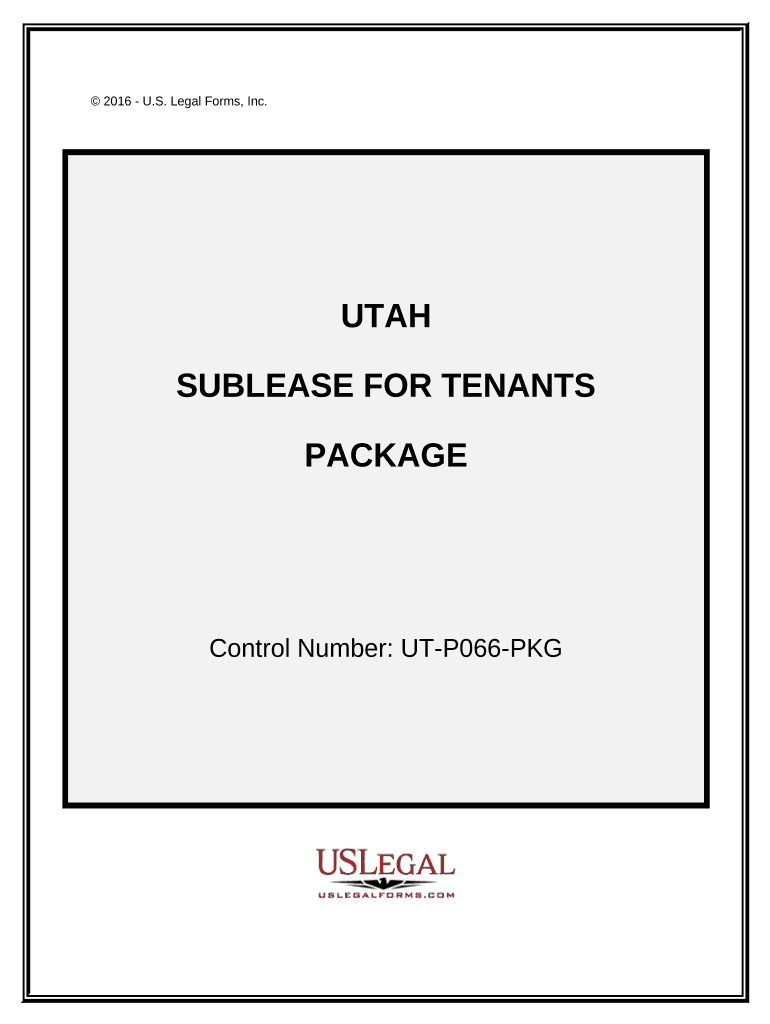Landlord Tenant Sublease Package Utah  Form