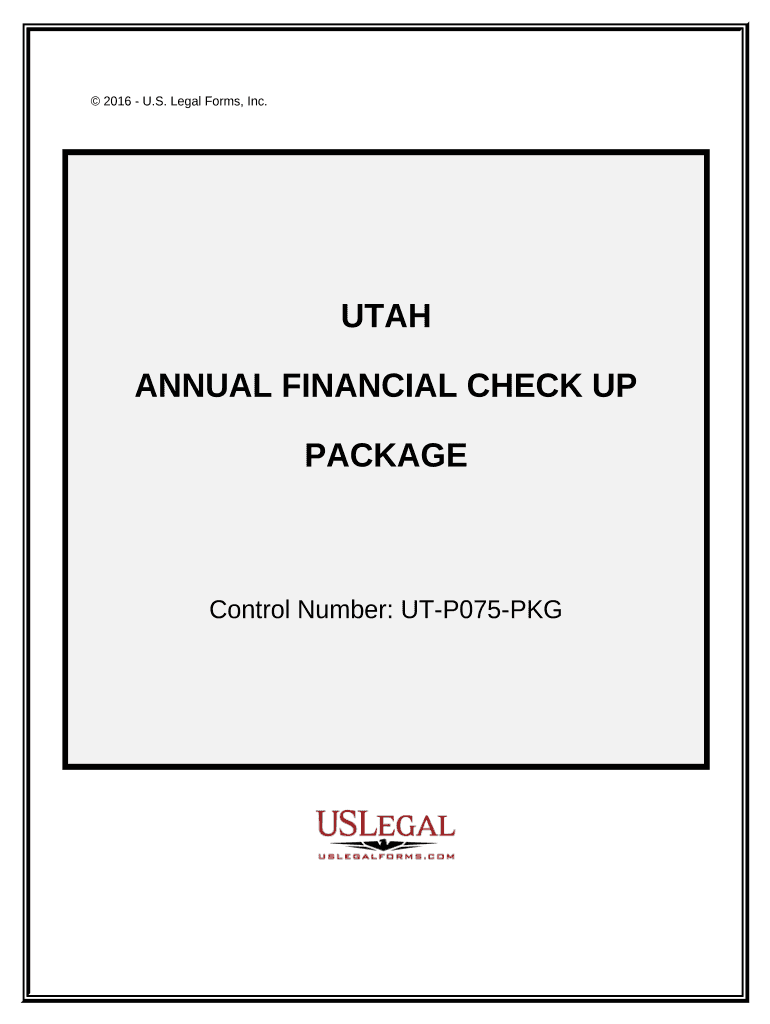 Annual Financial Checkup Package Utah  Form
