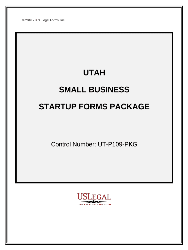 Utah Small Business Startup Package Utah  Form