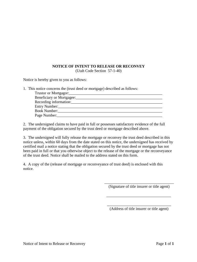 Utah Notice Intent  Form