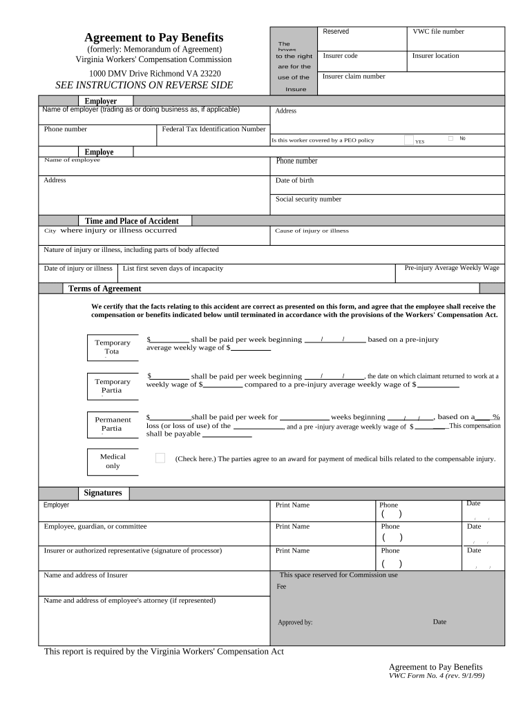 Virginia Workers Compensation  Form