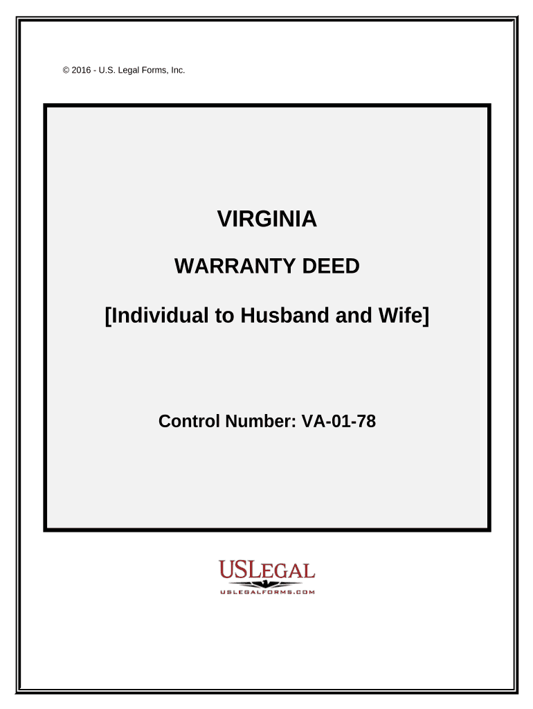 Warranty Deed from Individual to Husband and Wife Virginia  Form