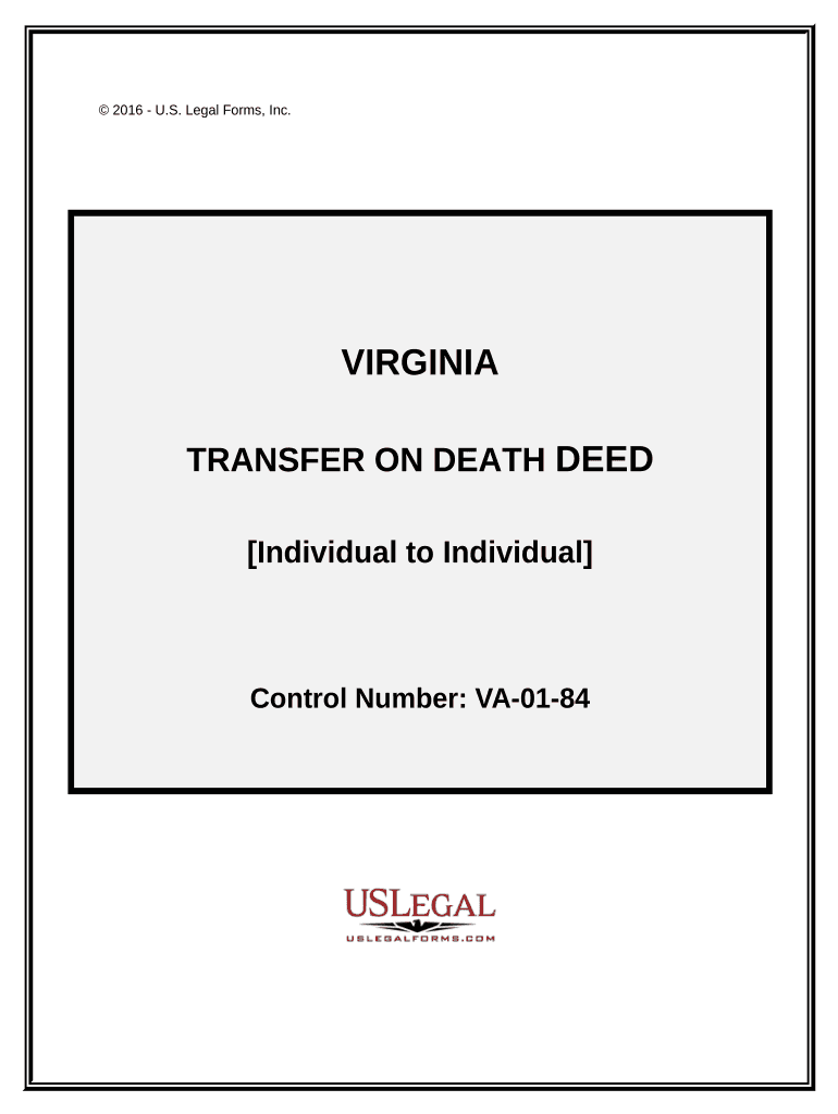 Revocable Transfer on Death Deed from Individual to Individual Virginia  Form