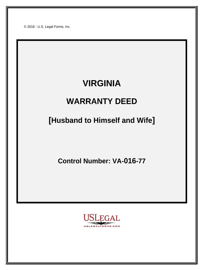 Warranty Deed from Husband to Himself and Wife Virginia  Form